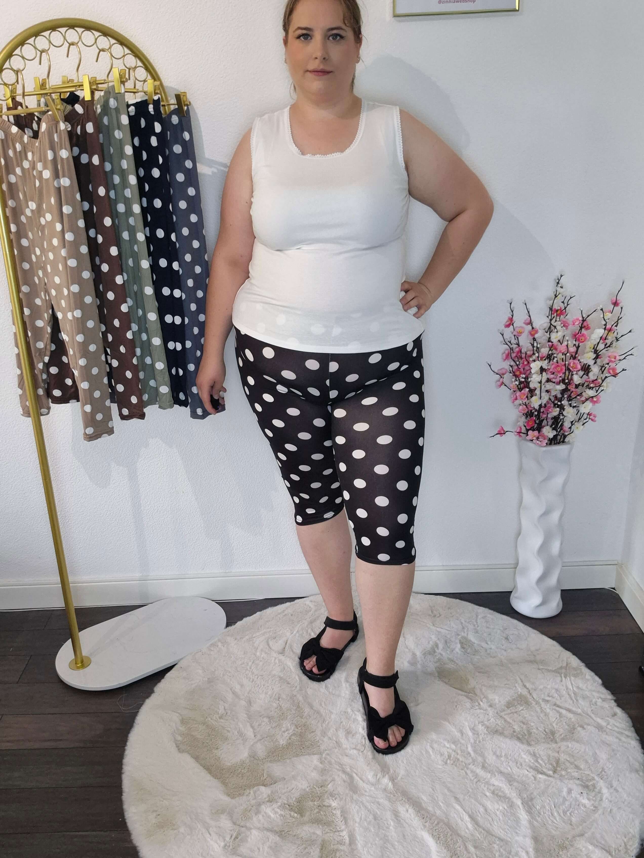 Dotted pöttyös leggings - fekete