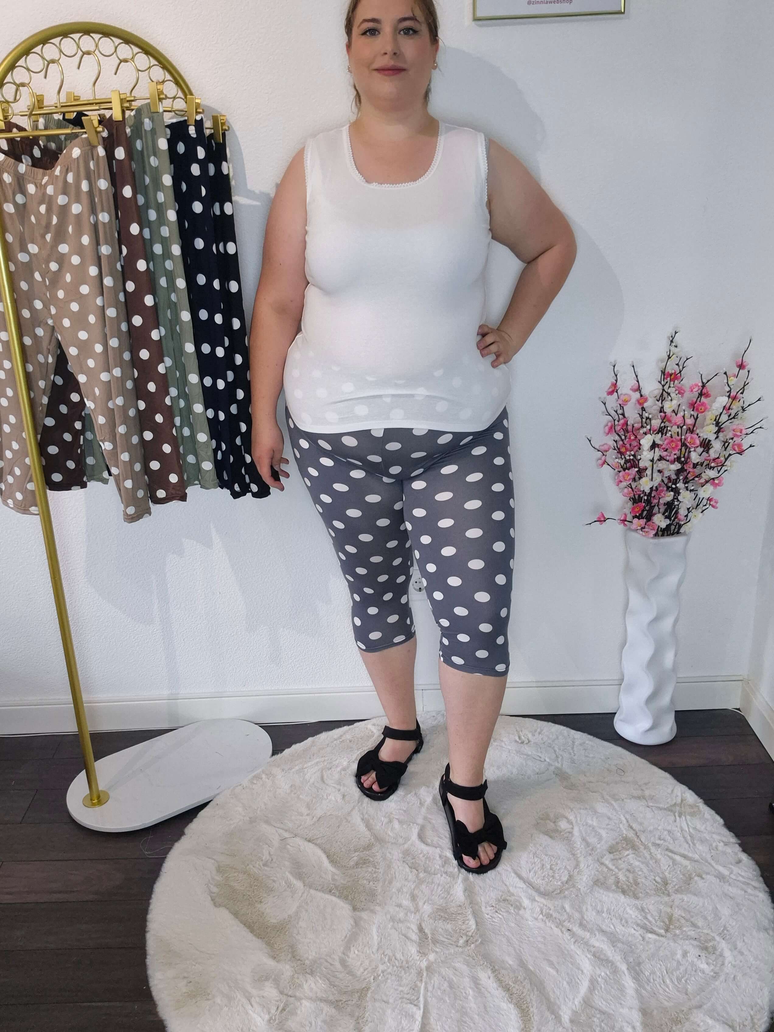 Dotted pöttyös leggings - szürke